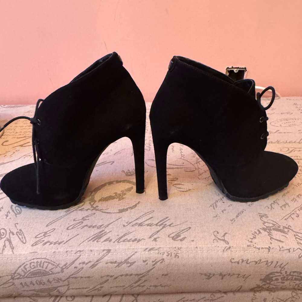 Lace Up Suede Booties by Guess
